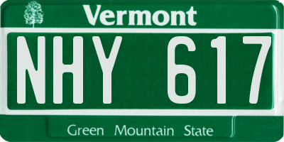 VT license plate NHY617