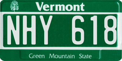 VT license plate NHY618