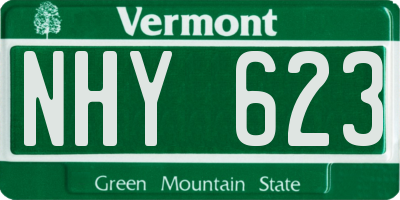 VT license plate NHY623