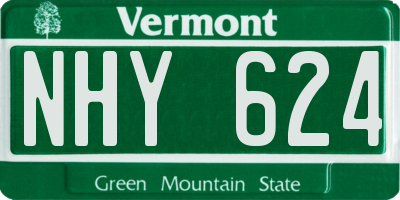 VT license plate NHY624