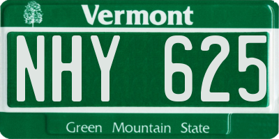VT license plate NHY625