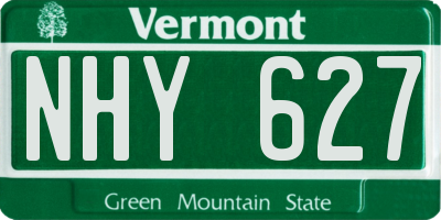 VT license plate NHY627