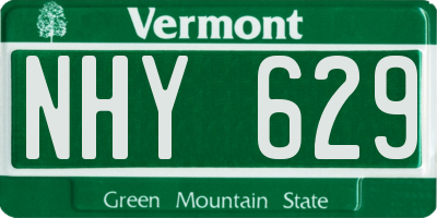 VT license plate NHY629