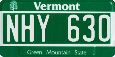 VT license plate NHY630