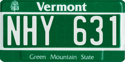 VT license plate NHY631