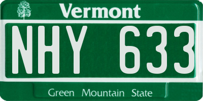 VT license plate NHY633