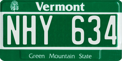 VT license plate NHY634