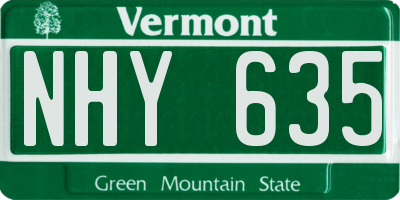 VT license plate NHY635