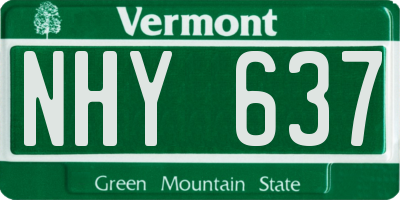 VT license plate NHY637