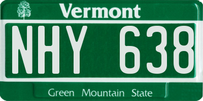 VT license plate NHY638