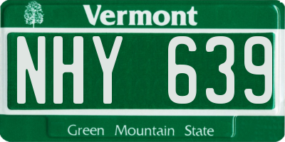 VT license plate NHY639