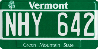 VT license plate NHY642
