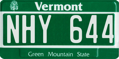 VT license plate NHY644
