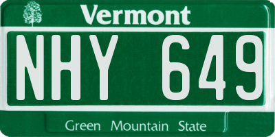 VT license plate NHY649