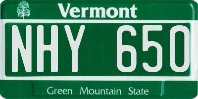 VT license plate NHY650