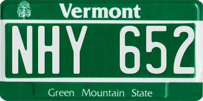 VT license plate NHY652