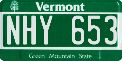 VT license plate NHY653