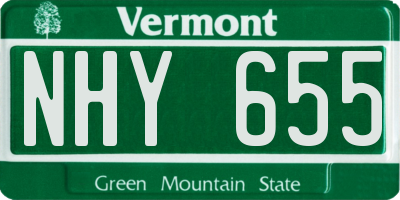 VT license plate NHY655