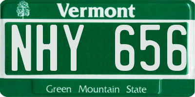 VT license plate NHY656