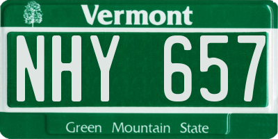 VT license plate NHY657