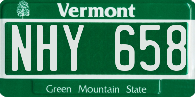 VT license plate NHY658