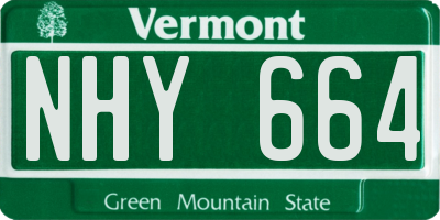 VT license plate NHY664