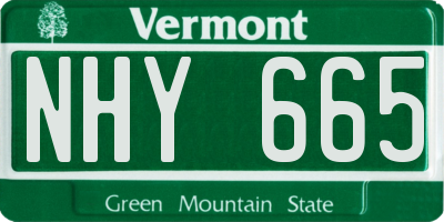 VT license plate NHY665