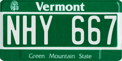 VT license plate NHY667