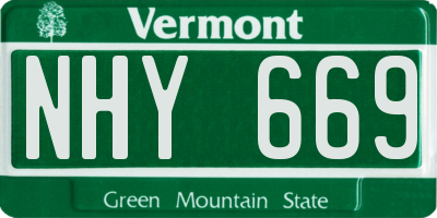 VT license plate NHY669