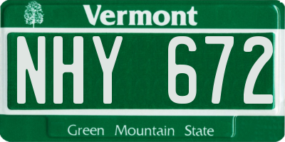 VT license plate NHY672