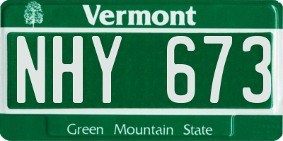 VT license plate NHY673