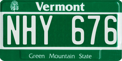 VT license plate NHY676