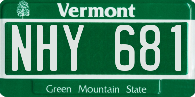 VT license plate NHY681