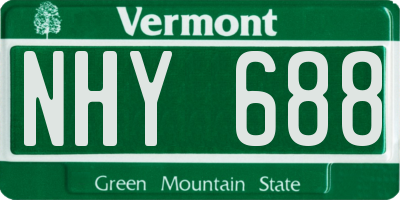 VT license plate NHY688