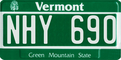VT license plate NHY690