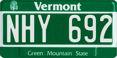 VT license plate NHY692