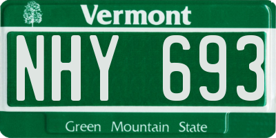 VT license plate NHY693