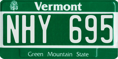 VT license plate NHY695