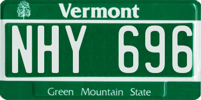 VT license plate NHY696