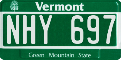VT license plate NHY697