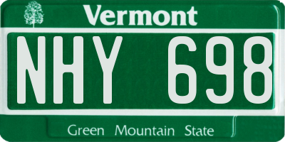 VT license plate NHY698