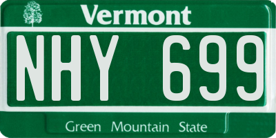 VT license plate NHY699