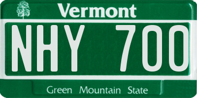 VT license plate NHY700