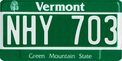 VT license plate NHY703