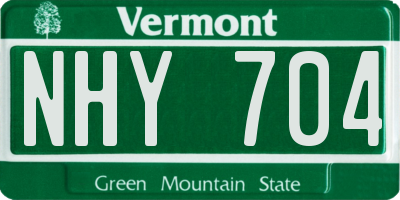 VT license plate NHY704
