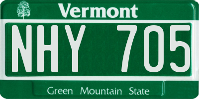 VT license plate NHY705