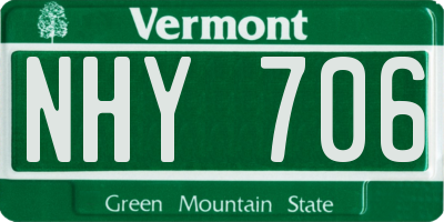 VT license plate NHY706