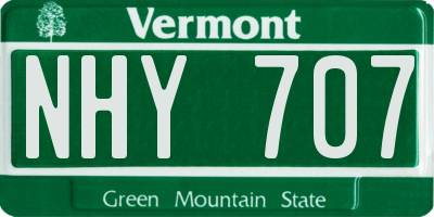 VT license plate NHY707