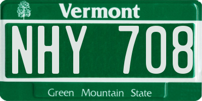 VT license plate NHY708