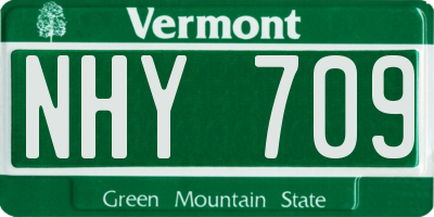 VT license plate NHY709